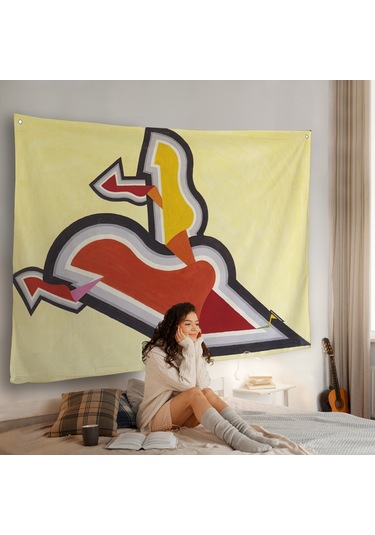 Joseph Schillinger - Ritim Çalışması Duvar Örtüsü - Study İn Rhythm: Red And Gold-7136