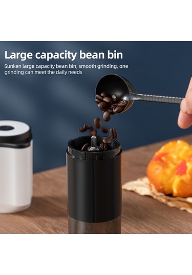 Ranyeek Usb Şarjlı Portatif Fincan Kahve Değirmeni - Seramik Öğütülme Çekirdeği, 5 Seviye Kalınlık Ayarı, Kütle Algısı Otomatik Durdurma, 3 Dakika Zamanlama, Ev Ofis Kamp Seyahat İçin Diğer