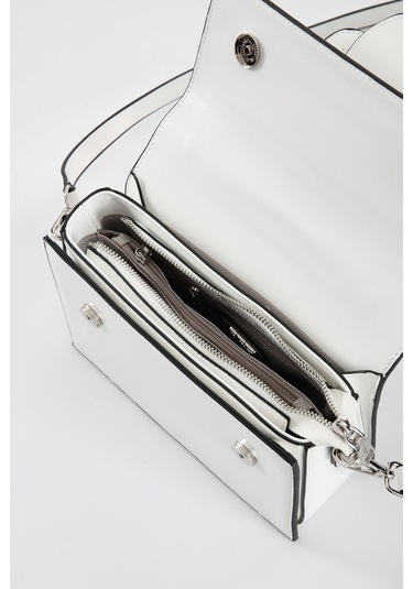 Ççs 17339 Kadın Omuz Askılı Kol Çantası-beyaz Beyaz