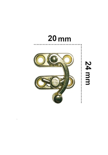 Küçük Yay Gözü Kancalı Kilit Sarı 10 adet Kutu Sandık ve Kapak Klipsi 20x24 mm