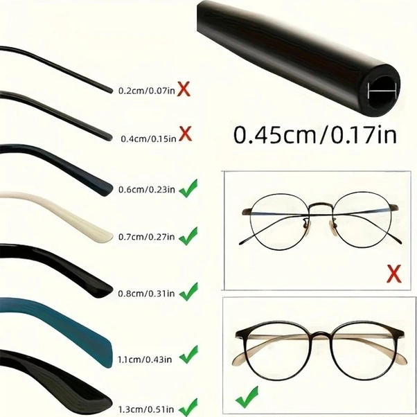 Trendooze Sunshine022 3 Bölümlü Ayarlanabilir Silikon Gözlük Tutucu Spor Kayışı 9-13.7 İnç Siyah