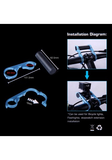 Hombey Karbondioksit Ve Alüminyum Bileşik Bisiklet Çubuğu Genişletici, 31.8/22.2mm Çaplı, Siyah Siyah