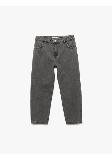 Koton Pamuklu Rahat Kesim Denim Pantolon Gri 6wkb40002td Gri