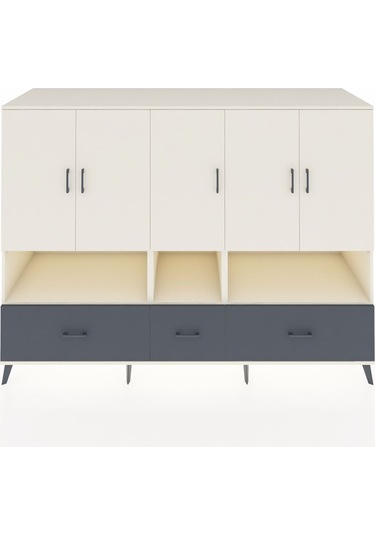 Kronos Dolap 12 Raflı 3 Çekmeceli 5 Kapaklı 220x59x163 Aytaşı-ayt Aytaşı-aytaşı/antrasit