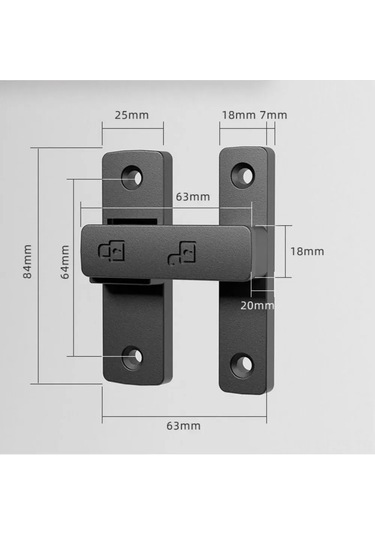 Fosenze 63 Mm Çinko Alaşımlı Yuvarlak Siyah Zımba Yüzey Montajlı Kapı Fişi - C216 Kordonlu, 180 Derece Konumlandırıcı Kilit Vidalı Montaj