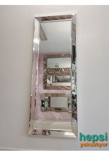 Ayna Çerçeveli Model Gümüş Renk Boy Aynası Gümüş
