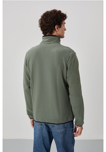 Standart Kalıp Dik Yaka 2li Paket Siyah-çağla Erkek Polar Sweatshirt - 87992 Siyah - Yeşil