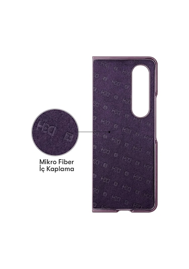 Samsung Galaxy Z Fold 4 Kılıf Hbc-155 Lizbon Kapak - Derin Mor