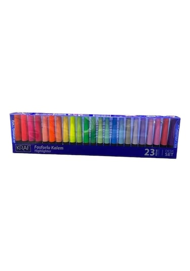 Kraf Fosforlu Kalem Desk Set 365 23 Lü Çok Renkli