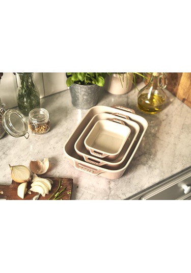 Staub Seramik Fırın Kabı Seti 3'lü Pembe Diğer