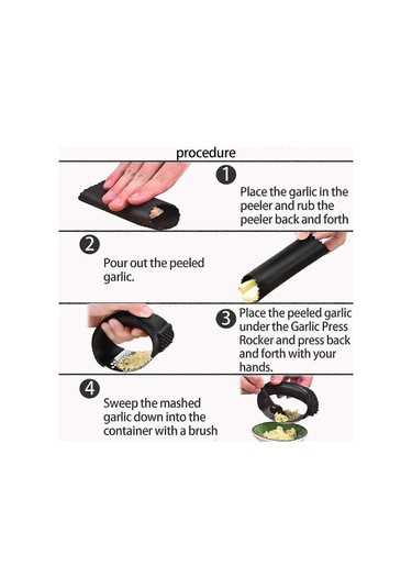 Sarımsak Ezici Salıncak Seti 3 Parça Paslanmaz Çelik Sarımsak Kıy Çok Renkli