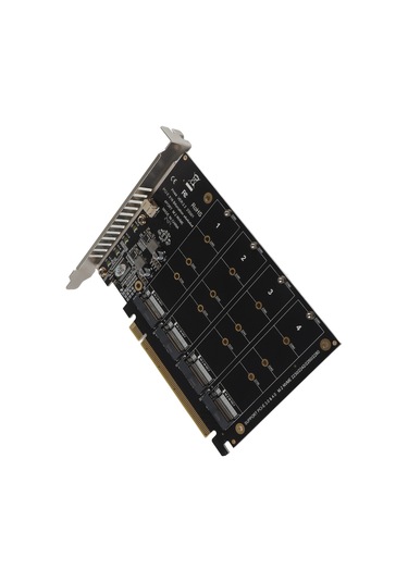 Xiyyadms Ph44 Pcıe X16 Adaptör Kartı - 4 M.2 Nvme Ssd Portu, 4x32gbps Hız, Pcıe 3.0/4.0 Desteği, Led Gösterge, Sabit Pcb Yapısı