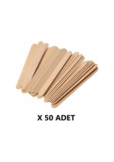50 Adet Ahşap Spatula Dil Çubuğu Ağda Çubuğu
