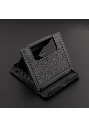 Siyah Evrensel Plastik Tutucu Masaüstü Standı Katlanabilir Telefon Ve Tablet Braketi Akıllı Telefon Için Şeker Renk Halkası