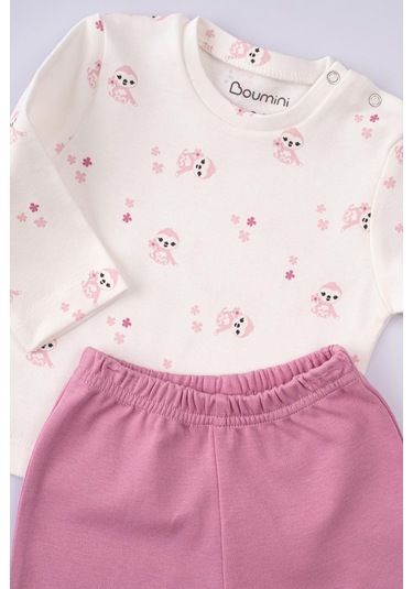 Boumini Bebek Ve Çocuk Pijama Takımı Pembe Miskin Pembe