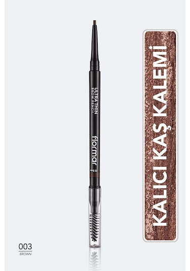 Flormar Kaş Kalemi & Fırçası - Ultra Thin Brow Pencil - 003 Brown - 8690604572120