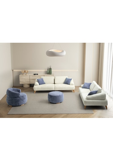 Arti Ahşap Ayaklı Mavi Berjer Mavi