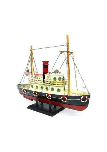 Dekoratif Retro Metal Balıkçı Teknesi Vintage 33cm No.2