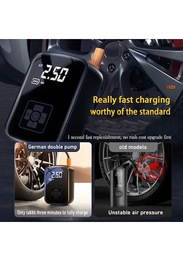 Mini Kablosuz Dijital Taşınabilir Kompresör Araç Lastik Top Şişir