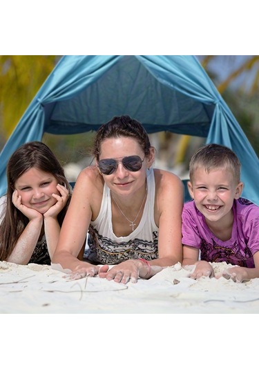 Tcherchi Açık Kamp Ve Balıkçılık Için Uv Koruyucu Hızlı Otomatik Plaj Çadırı Mavi