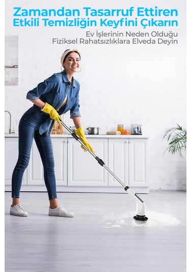 Robo 8 Başlıklı Şarjlı Dijital Temizlik Fırçası