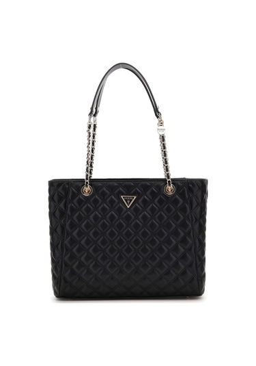 Kadın Zincir Askılı Kapitone Tote Çanta - Siyah Siyah