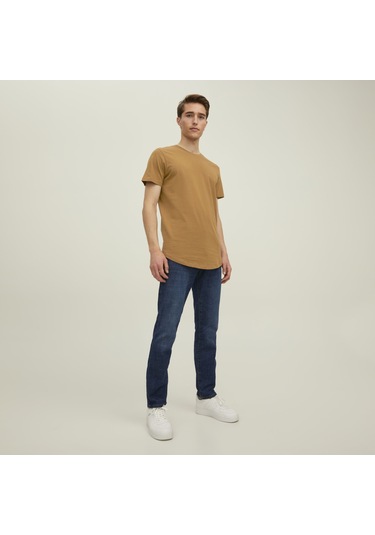 Jack & Jones Bisiklet Yaka Rahat Kesim Tisört-Noa 12113648 Rubber Hardal