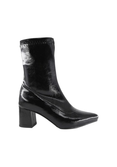 Miss Park Moda 09 K1783 Siyah Rugan Kadın Bot Siyah Rugan