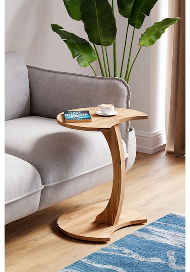 Jet Tekerlekli C Sehpa Koltuk Sehpası Yan Sehpa Zigon Sehpa Servis Sehpası Atlantik Çam