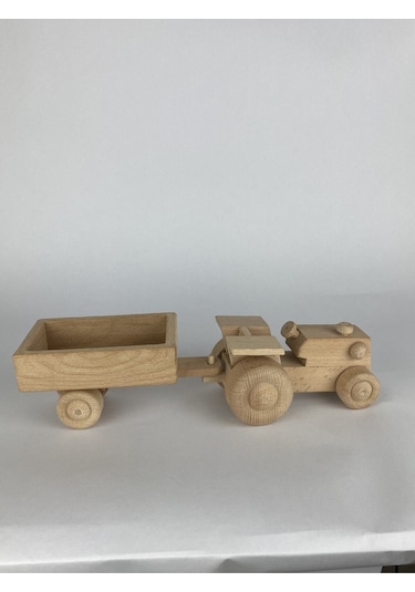 Ahşap Römorklu Oyuncak Traktör-9003029338070
