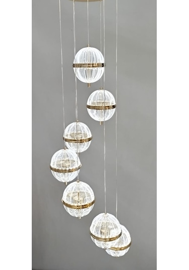 Modern Led Sarkıt Avize 6 Lı Sarı