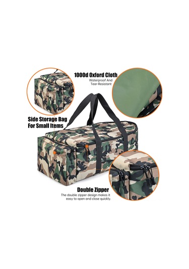 Aubyhe Balık Tutma Botu Depolama Çantası - Siyah Kamo, Su Geçirmez 1000d Oxford Kumaş, Taşınması Kolay Balıkçı Gereci