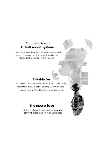 Sones Motosiklet Bisiklet Cep Telefonu Braketi Sabit Taban 17mm Top Kafa