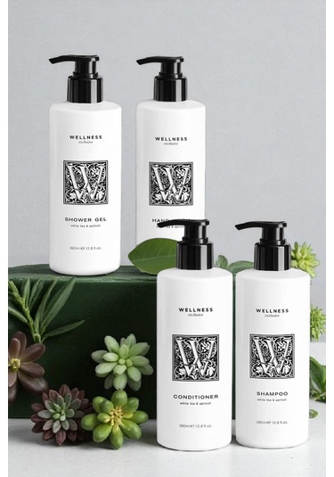 Wellness Exclusive White Tea & Apricot Shampoo 380 Ml + Conditioner 380 Ml + Shower Gel 380 Ml + Hand Wash 380 Ml Tüm Saçlar