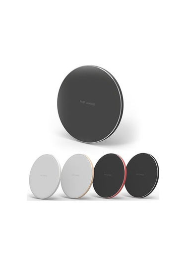 Pazly 10w Alüminyum Alaşımlı Qi Standart Kablosuz Şarj Pedi - Hızlı, Güvenli Şarj - Beyaz/siyah/kırmızı