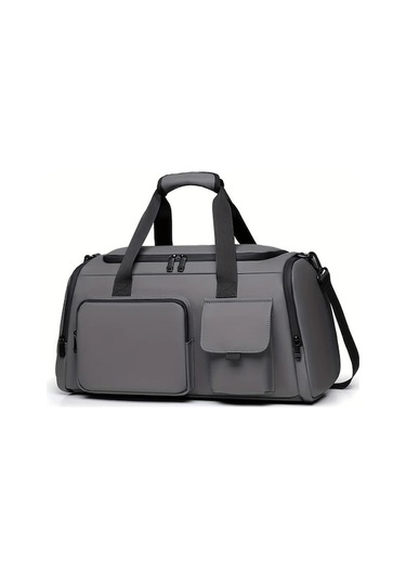 Sandwich Dayanıklı Nylon Seyahat Çantası, Omuz Askılı, Yüksek Kapasiteli, Gri Renk Gri