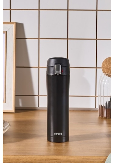 Karaca Pluton Çelik Sızdırmaz Termos Siyah 450 ml