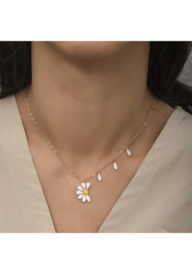 Casera's Gümüş Rose Papatya Seviyor Sevmiyor Kadın Kolye Csr2180810 Gümüş