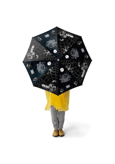 Coral High Kids Siyah Galaxy Desenli Çocuk Şemsiyesi 12679
