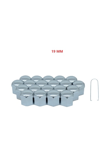 Bijon Kapağı Düz 19 Mm Krom 20 Li Set