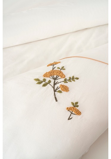 Donna Bej Nakışlı Çift Kişilik Pamuklu Nevresim Seti - 6 Parça Çeyiz Seti Bej