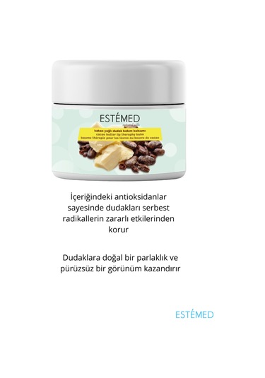 Estemed Kakao Yağlı Dudak Bakım Balsamı & Cacao Butter Lip Theraphy Balm 15ml