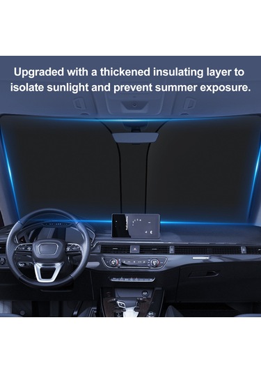 Monyee Araç Cam Güneş Engelleyici - Titanyum Gümüş Büyük Boy, Isı Ve Uv Koruyucu, Kolay Kurulum, Katlanabilir Tasarım