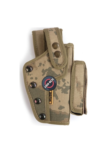 Jandarma Kamuflaj Asker Silah Kılıfı Çıt Çıtlı Askeri Kılıf 9 Mm Siyah