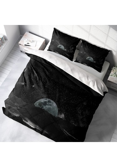 Monohome Dark Moon 3D Pamuk Saten Çift Kişilik Nevresim Takımı Çok Renkli