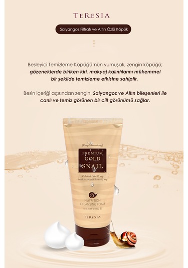 Akne Ve Gözenek Karşıtı Gold & Snail Özü Içeren Yüz Temizleme Köpüğü 150 Ml