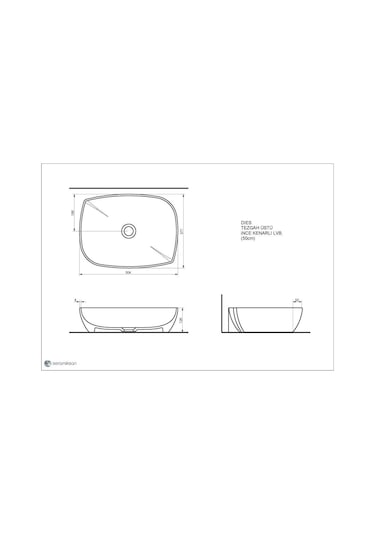 Seramiksan Dies Mat Antrasit Tezgah Üstü Lavabo