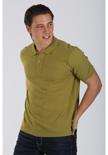 Lee Cooper Twıns 1 Erkek Pike Polo Yaka T-Shırt Yağ Yeşili-17952-Yağ Yeşili Yeşil