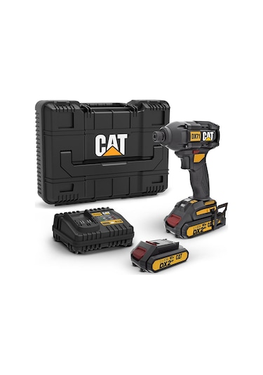 Cat DX71 18 Volt 2.0Ah Li-ion Çift Akülü 215 NM Kömürsüz Profesyonel Şarjlı Darbeli Tornavida