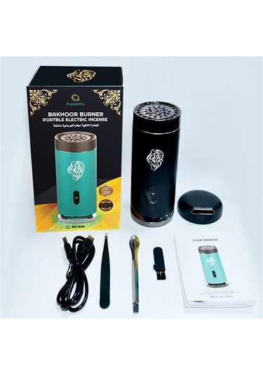 Reedark Usb Şarjlı Taşınabilir Koyu Siyah Orta Doğu Arap Stili Aromaterapi Lamba Elektrikli Kandanlık